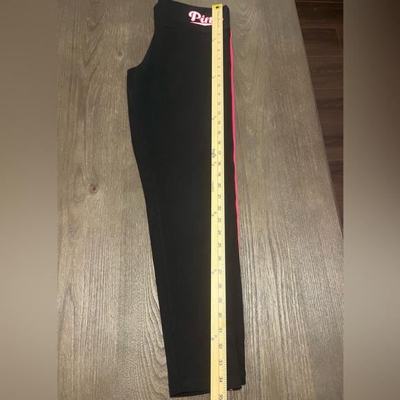 Pink Victoria's Secret Yoga Black Leggings with Pink Trim M - Picture 11 of 11